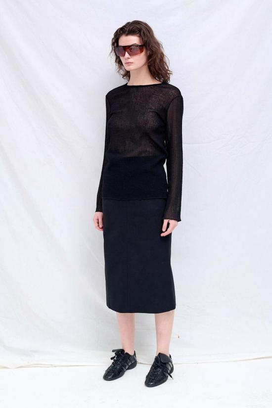  가브리엘라 콜 가먼츠 스웨터 300번 블랙 립 저지 탑 - GABRIELA COLL GARMENTS