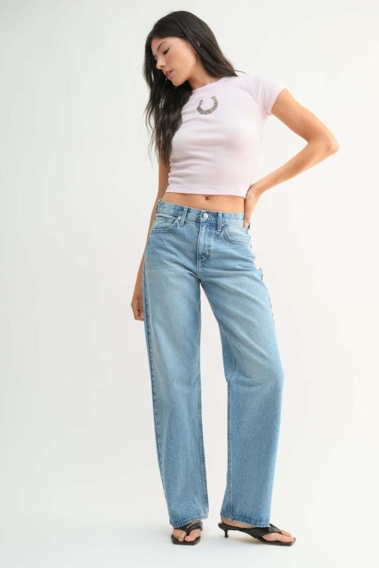  저스트 블랙 데님 스트레이트 팬츠 BP470N WHITE - JUST BLACK DENIM
