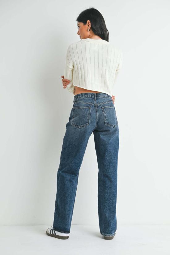  저스트 블랙 데님 스트레이트 팬츠 BP470N WHITE - JUST BLACK DENIM