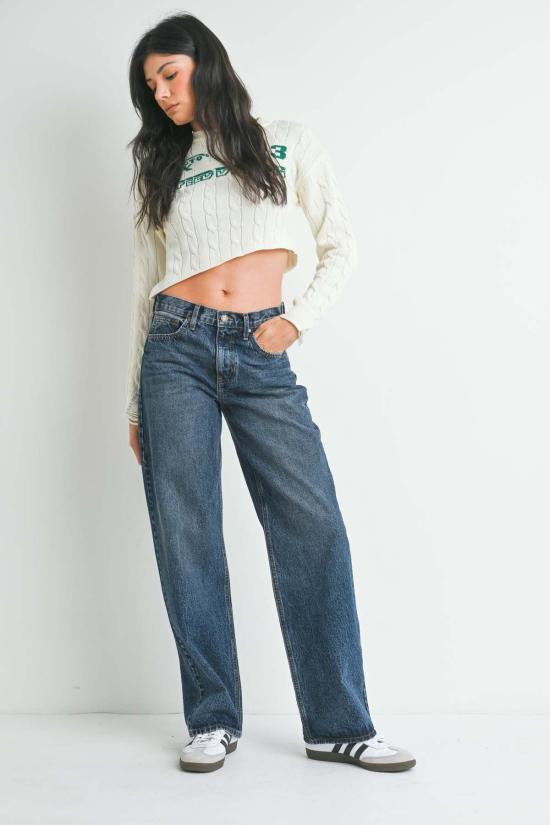  저스트 블랙 데님 스트레이트 팬츠 BP470N WHITE - JUST BLACK DENIM