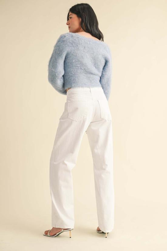  저스트 블랙 데님 스트레이트 팬츠 BP470N WHITE - JUST BLACK DENIM