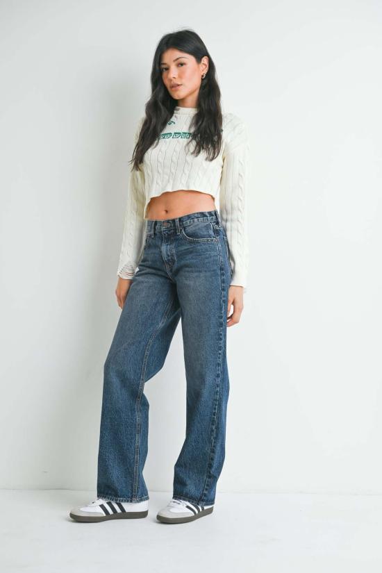  저스트 블랙 데님 스트레이트 팬츠 BP470N WHITE - JUST BLACK DENIM
