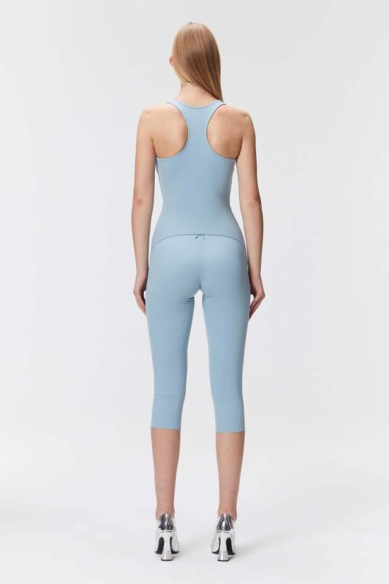  모노수트 바디수트 티셔츠 레이서백 민소매 운동복 바디수트 스카이 블루 - MONOSUIT