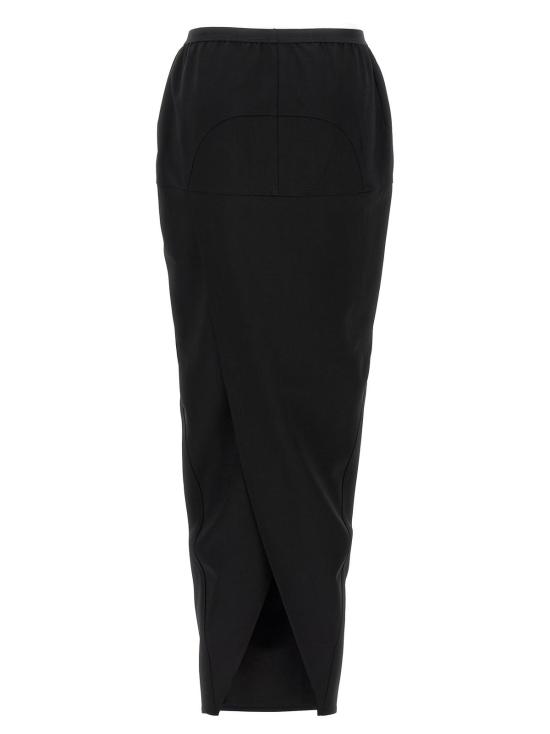  릭 오웬스 롱 스커트 소프트 필러 롱 미니 스커트 - RICK OWENS
