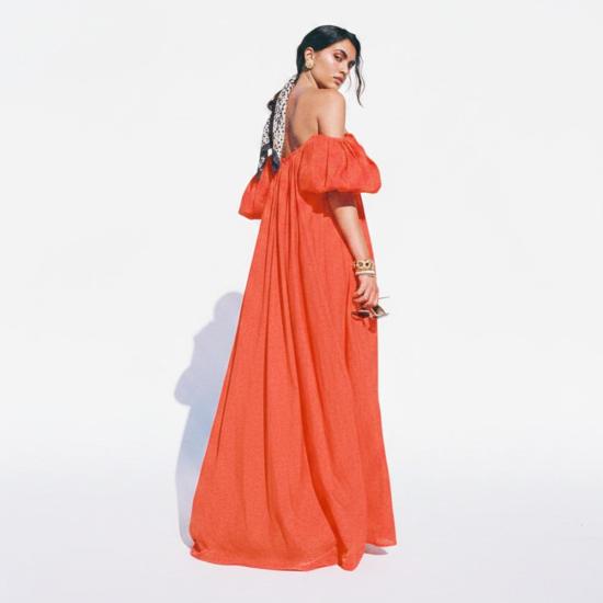  CAROLINE CONSTAS 롱 원피스 캐롤라인 콘스타스 팔머 오프숄더 맥시 드레스 매더 레드 - OTHER BRANDS