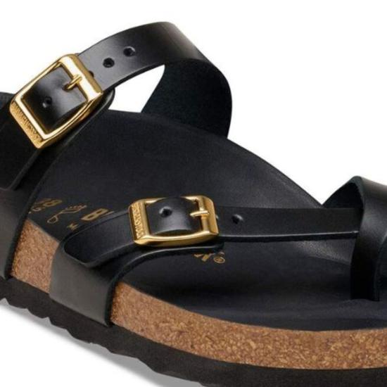  버켄스탁 슈즈 Birkenstock Mayari 가죽 샌들 아말피 블랙 - BIRKENSTOCK