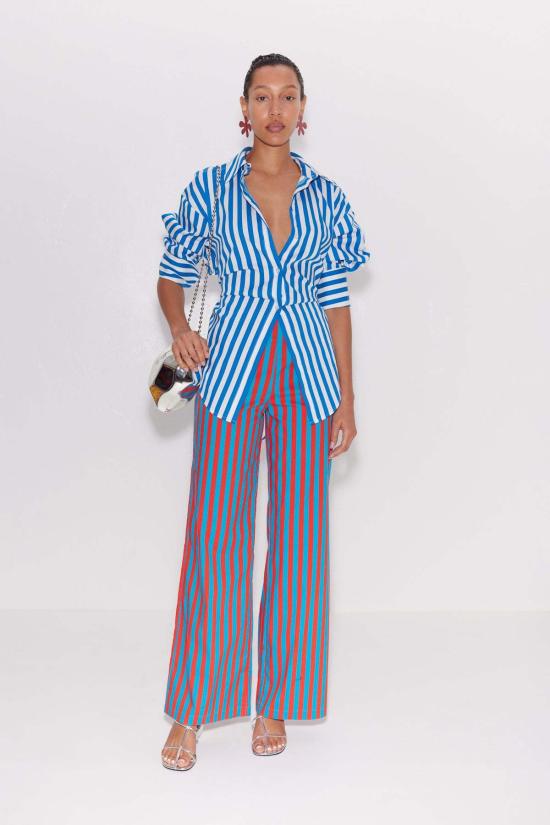  COTTON POPLIN 셔츠 사이먼 밀러 로크 포플린 버튼업 셔츠 블루 스트라이프 - OTHER BRANDS