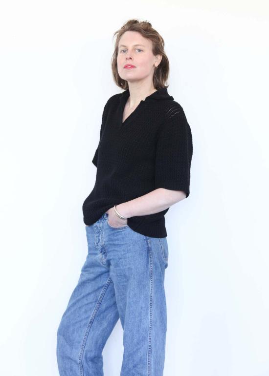  로렌 마누지안 반팔 티셔츠 로렌 마누기안 랙 폴로 블랙 - LAUREN MANOOGIAN