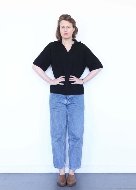  로렌 마누지안 반팔 티셔츠 로렌 마누기안 랙 폴로 블랙 - LAUREN MANOOGIAN