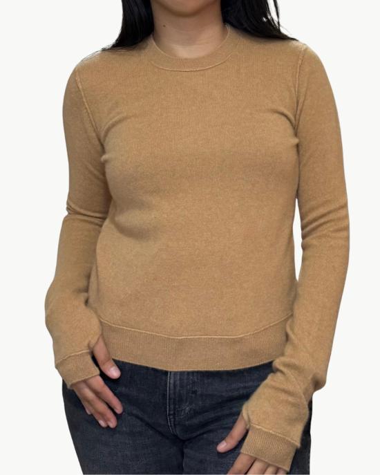  브라조 트리콧 스웨터 브라조 트리코 미니 로얄 올 썸즈  카멜 - BRAZEAU TRICOT