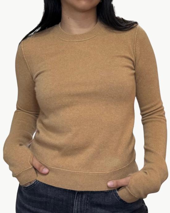 브라조 트리콧 스웨터 브라조 트리코 미니 로얄 올 썸즈  카멜 - BRAZEAU TRICOT
