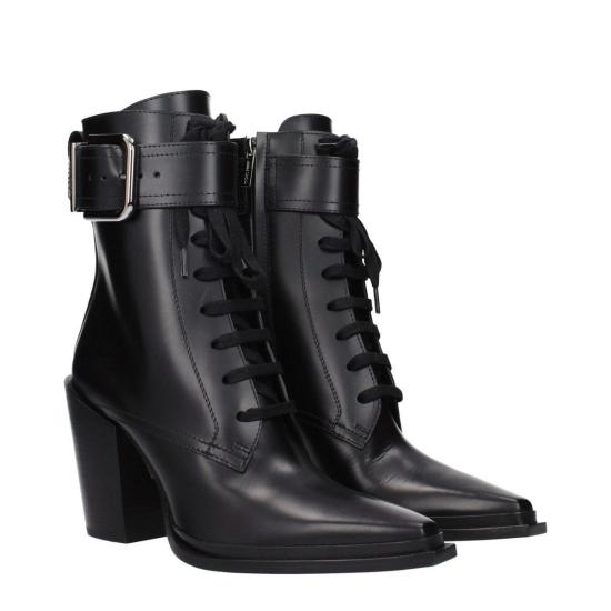  지미추 부츠 가죽 앵클  블랙 - JIMMY CHOO