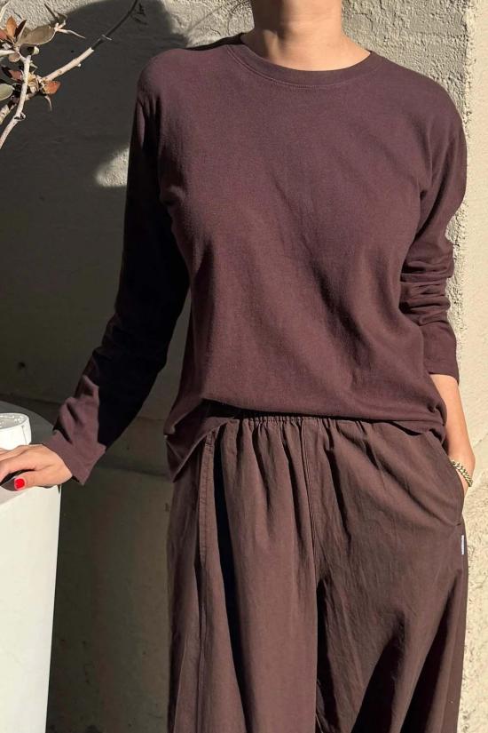  르 본 숍 긴팔 티셔츠 르봉숍 파운데이션  다크 카카오