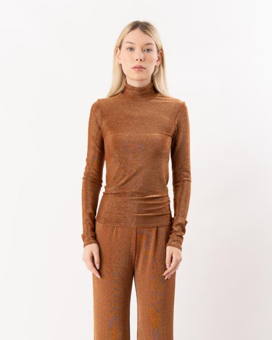  포르테포르테 터틀넥 Forte Forte Lurex 저지 터틀넥 티셔츠 브론즈 - FORTE FORTE