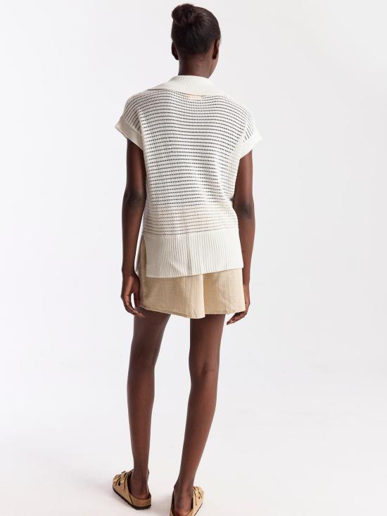 위스퍼 반팔 티셔츠 혼합 게이지 칼라 탱크탑 - WISPR