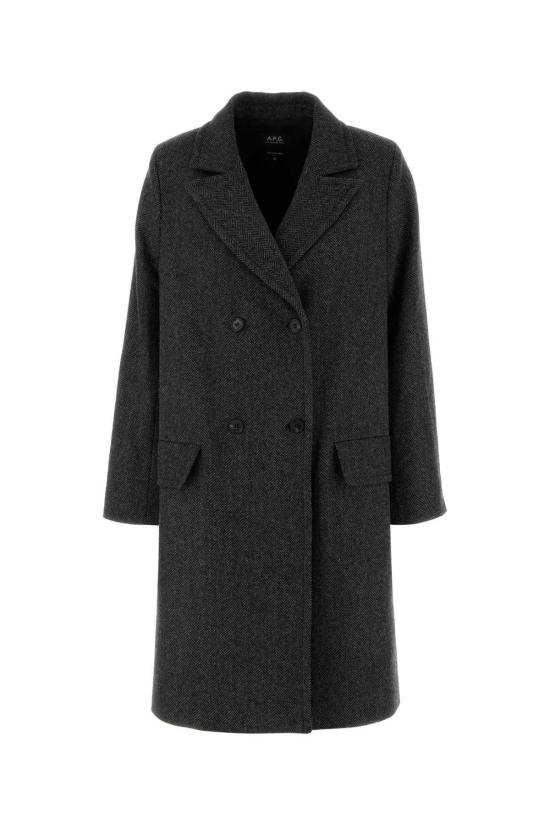  아페쎄 코트 A.P.C. 자수 울 혼방 워라  앤트러사이트