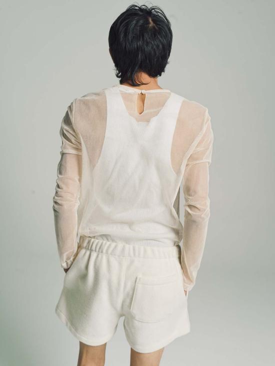  리에르 긴팔 티셔츠 리어 티셔츠 툴리 아이보리 - RIER