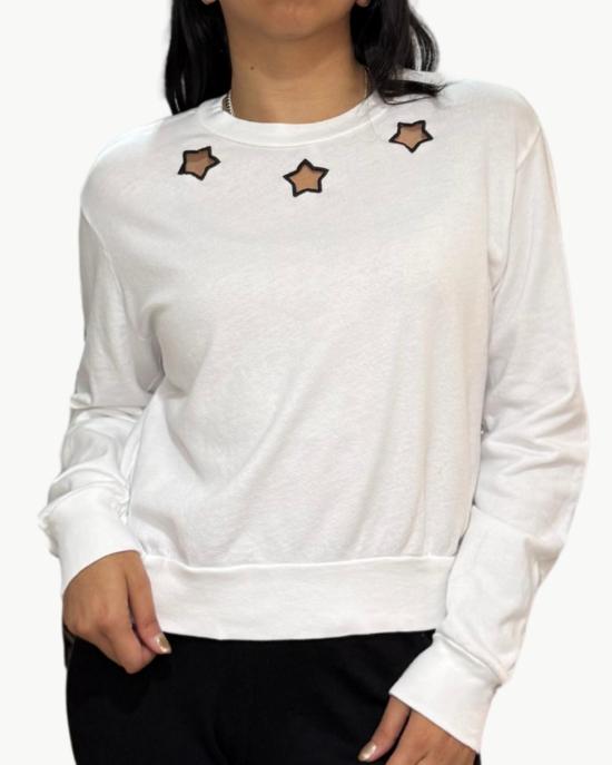  Michael Lauren 스웨터 마이클 로렌 엑손 크루넥 별 자수 스웨트셔츠 화이트/블랙 - OTHER BRANDS