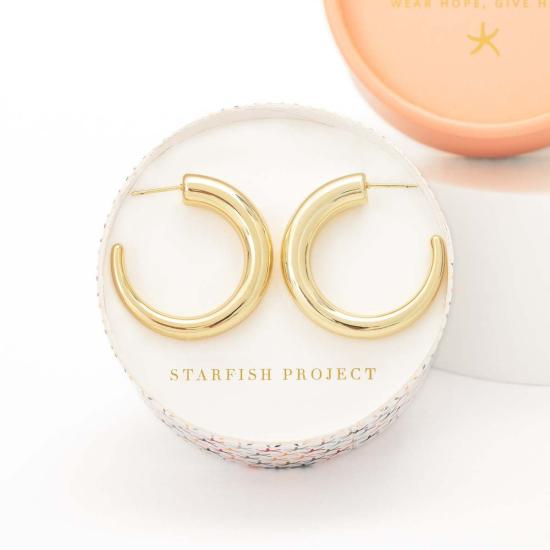  스타피쉬 프로젝트 이어링 골든 그레이스 후프 - STARFISH PROJECT