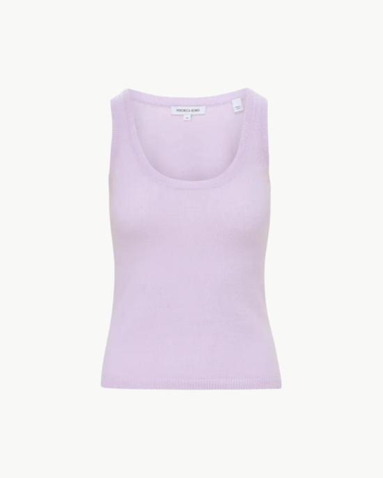  베로니카비어드 민소매 티셔츠 베로니카 비어드 버크 캐시미어 스쿱넥 탱크탑 소프트 라일락