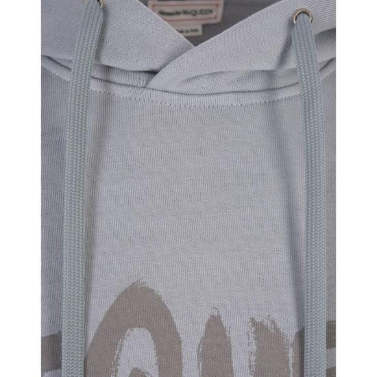  알렉산더 맥퀸 후드 티셔츠 코튼 스웨트셔츠 그레이 - ALEXANDER MCQUEEN