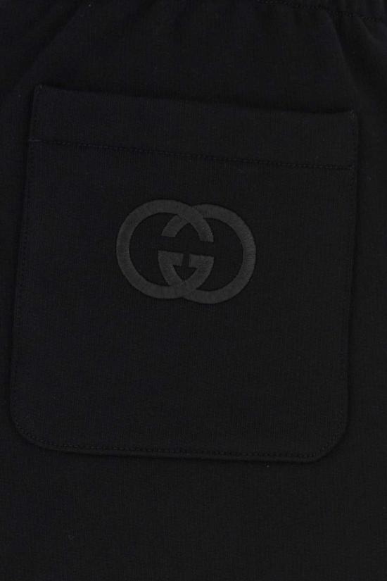  구찌 스트레이트 팬츠 블랙 코튼 조거 팬츠 - GUCCI