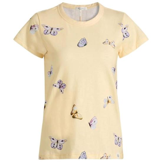  랙앤본 반팔 티셔츠 Rag & Bone All Over Tammy Butterfly Tee Butter Multi