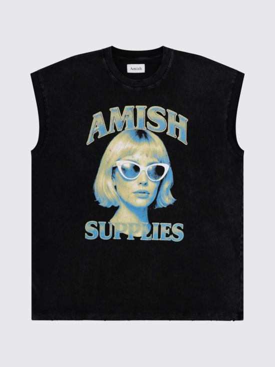 26SS 아미시 반팔 티셔츠 AMX207CR623218 C0073 Black - AMISH
