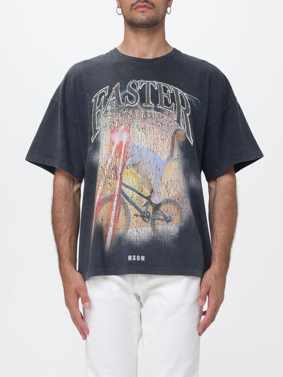 26SS 엠에스지엠 반팔 티셔츠 4040MM110SE267091 98 Black