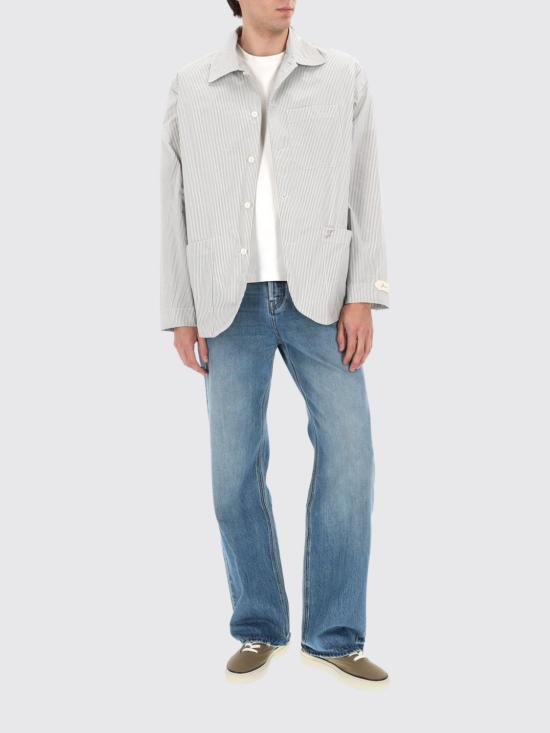 26SS 자크뮈스 스트라이프 칼라 긴팔 재킷 OUM00159AW00755 9DD White - JACQUEMUS