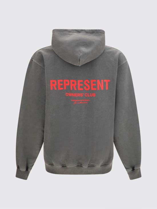 26FW 리프레젠트 후드 티셔츠 OCM41113 WASHEDBLAC Black - REPRESENT