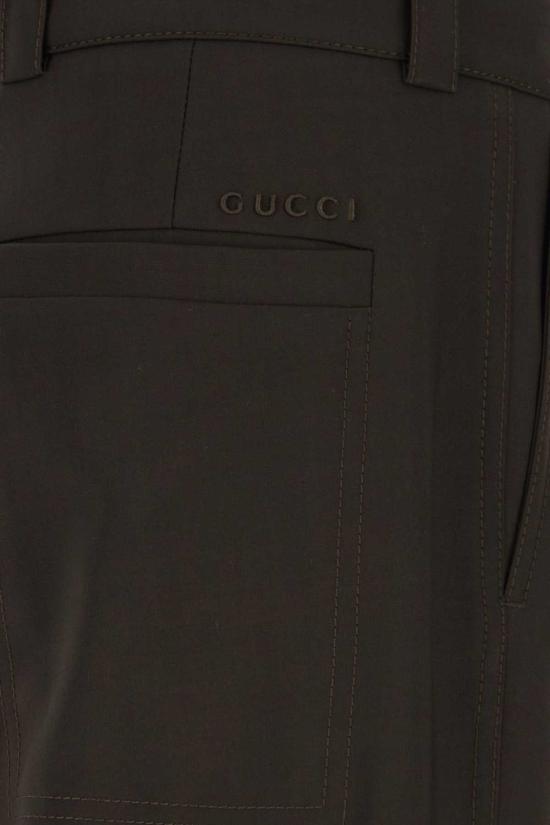 구찌 수트 팬츠 초콜릿 개버딘 팬츠 그라운드 - GUCCI