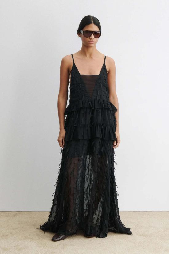  레이첼 코미 미디 원피스 코빈 깃털 장식 시폰 드레스 - RACHEL COMEY