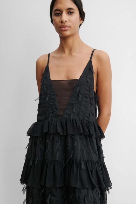  레이첼 코미 미디 원피스 코빈 깃털 장식 시폰 드레스 - RACHEL COMEY