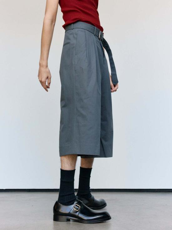  드리스 반 노튼 숏팬츠 Dries Van Noten 다크 그레이 Preaches 반바지 - DRIES VAN NOTEN
