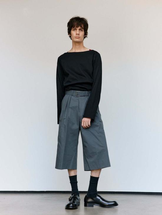  드리스 반 노튼 숏팬츠 Dries Van Noten 다크 그레이 Preaches 반바지 - DRIES VAN NOTEN
