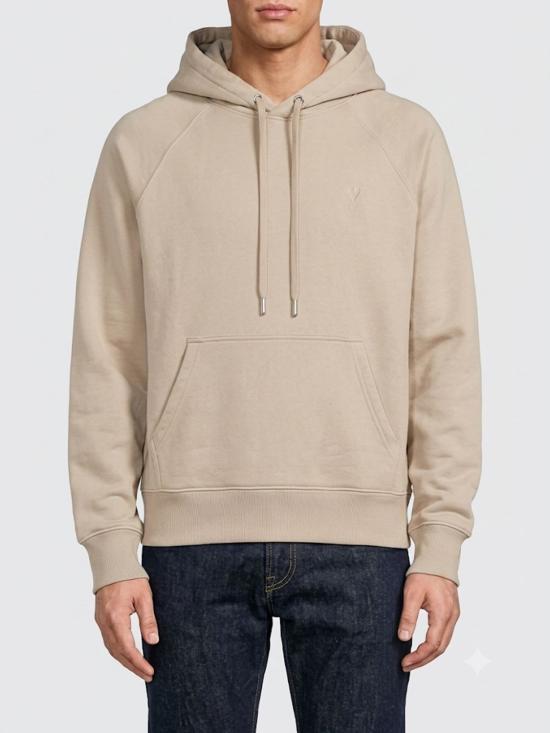 26SS 아미 코튼 드 하트 후드 USW758747A 036 Beige