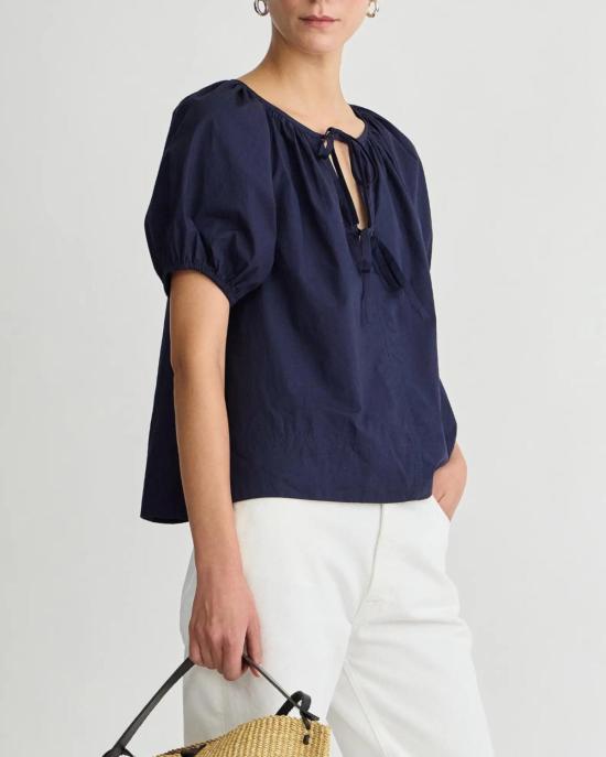  어피스 어파트 블라우스 Apiece Apart Amalie Tie Top Midnight - APIECE APART