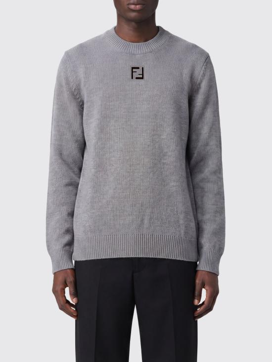 26SS 펜디 코듀로이 마이크로 FF 울 스웨터 FZX091AW09 F1UVT Grey