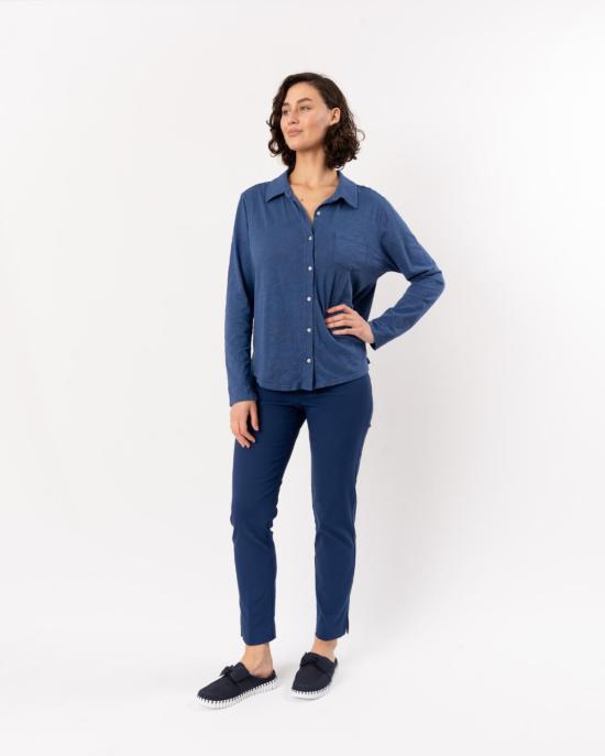  엘리엇 로렌 스트레이트 팬츠 풀온 스트레이트 레그  네이비 - ELLIOTT LAUREN