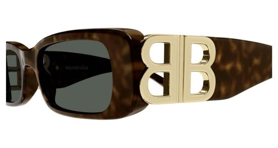  발렌시아가 선글라스 다이너스티 직사각형 선글라스 하바나/골드 - BALENCIAGA