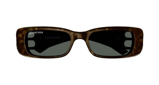 발렌시아가 선글라스 다이너스티 직사각형 선글라스 하바나/골드 - BALENCIAGA