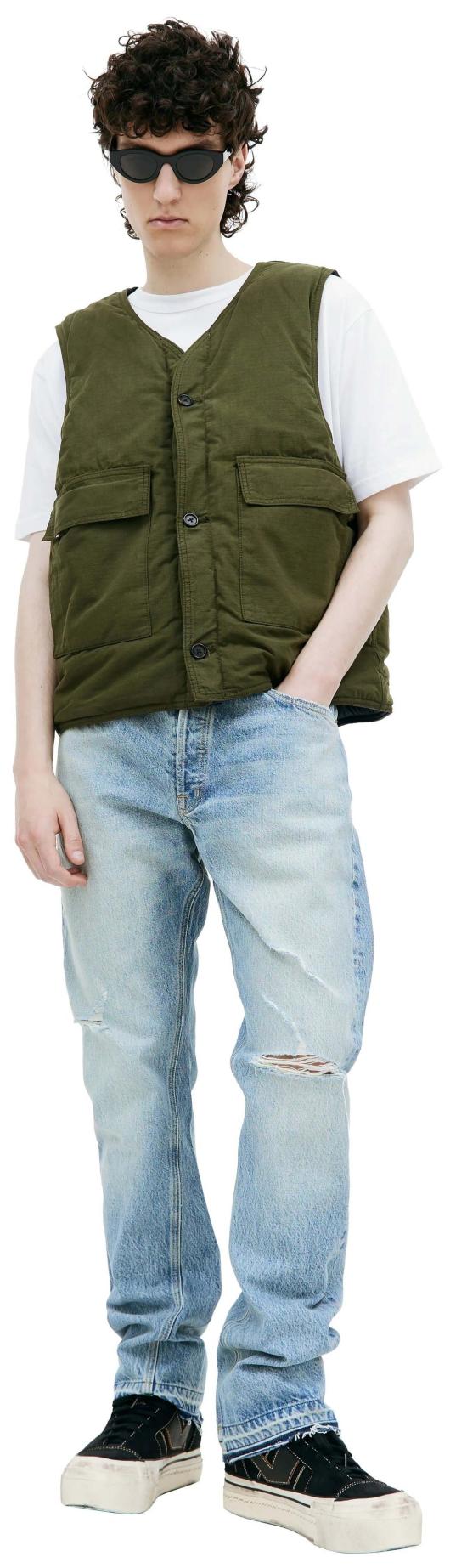  비티에프엘 패딩 조끼 Btfl 리버시블 질레 미드나잇/오드 그린