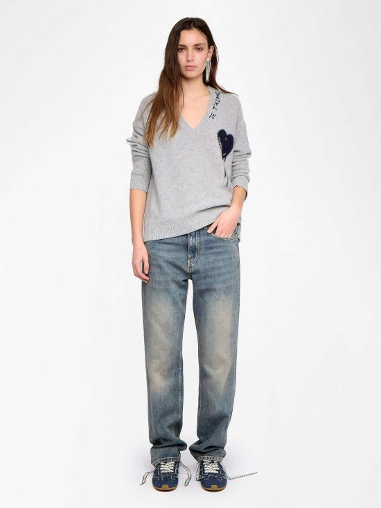  자딕앤볼테르 스웨터 Zadig & Voltaire Mikyz 캐시미어  Gris Chine Clai - ZADIG & VOLTAIRE