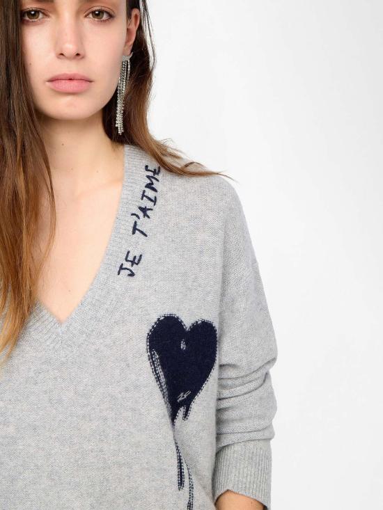  자딕앤볼테르 스웨터 Zadig & Voltaire Mikyz 캐시미어  Gris Chine Clai - ZADIG & VOLTAIRE