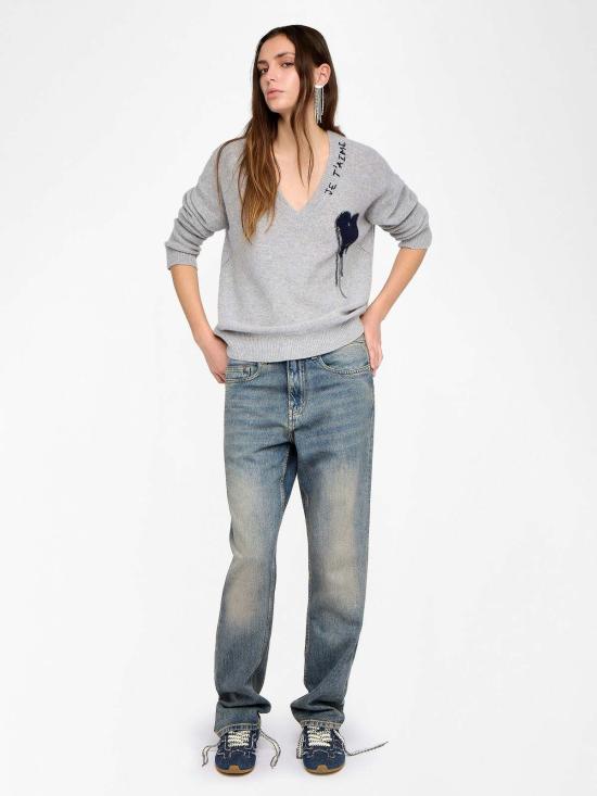  자딕앤볼테르 스웨터 Zadig & Voltaire Mikyz 캐시미어  Gris Chine Clai - ZADIG & VOLTAIRE