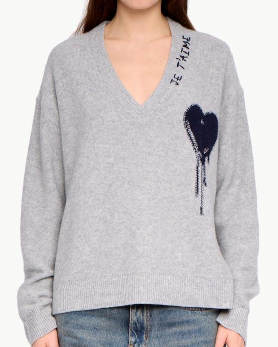 자딕앤볼테르 스웨터 Zadig & Voltaire Mikyz 캐시미어  Gris Chine Clai - ZADIG & VOLTAIRE