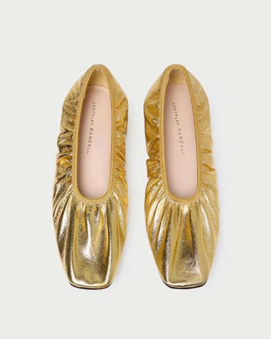  로플러랜달 플랫 슈즈 로플러 랜달 토브 발레 플랫 골드 - LOEFFLER RANDALL