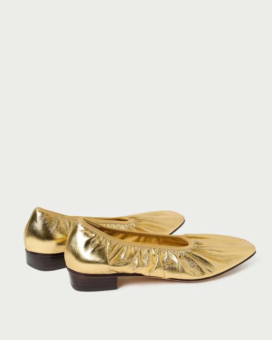  로플러랜달 플랫 슈즈 로플러 랜달 토브 발레 플랫 골드 - LOEFFLER RANDALL