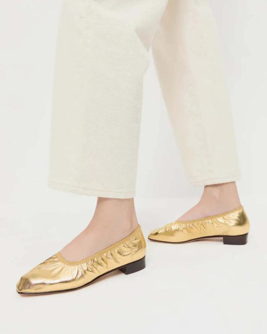  로플러랜달 플랫 슈즈 로플러 랜달 토브 발레 플랫 골드 - LOEFFLER RANDALL
